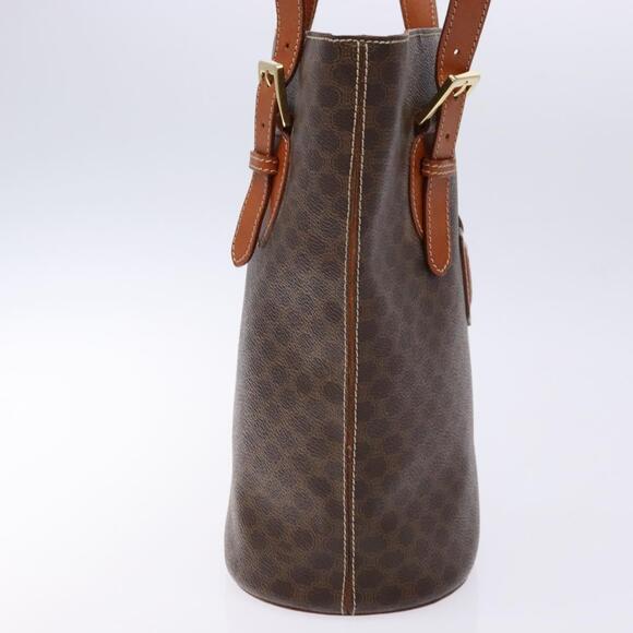 CELINE Macadam Canvas Hand Bag Pvc Leather Brown Gold - Picture 5 of 13